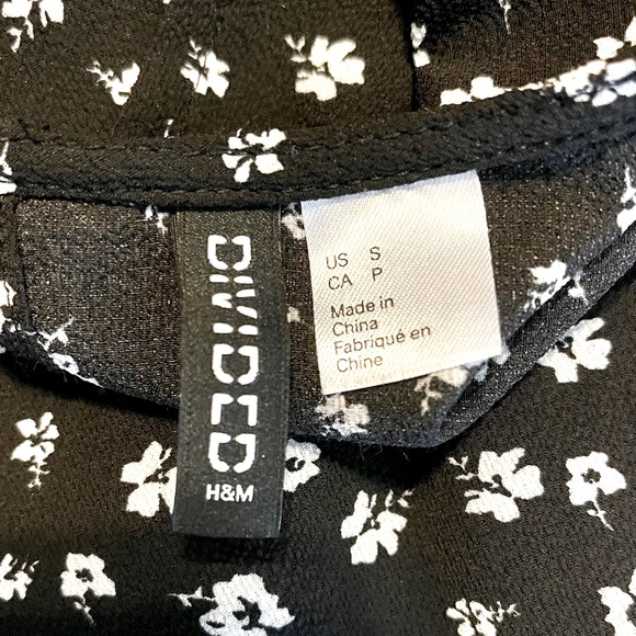 🖤 Divided H&M Black Floral Print S NWOT - Picture 3 of 4